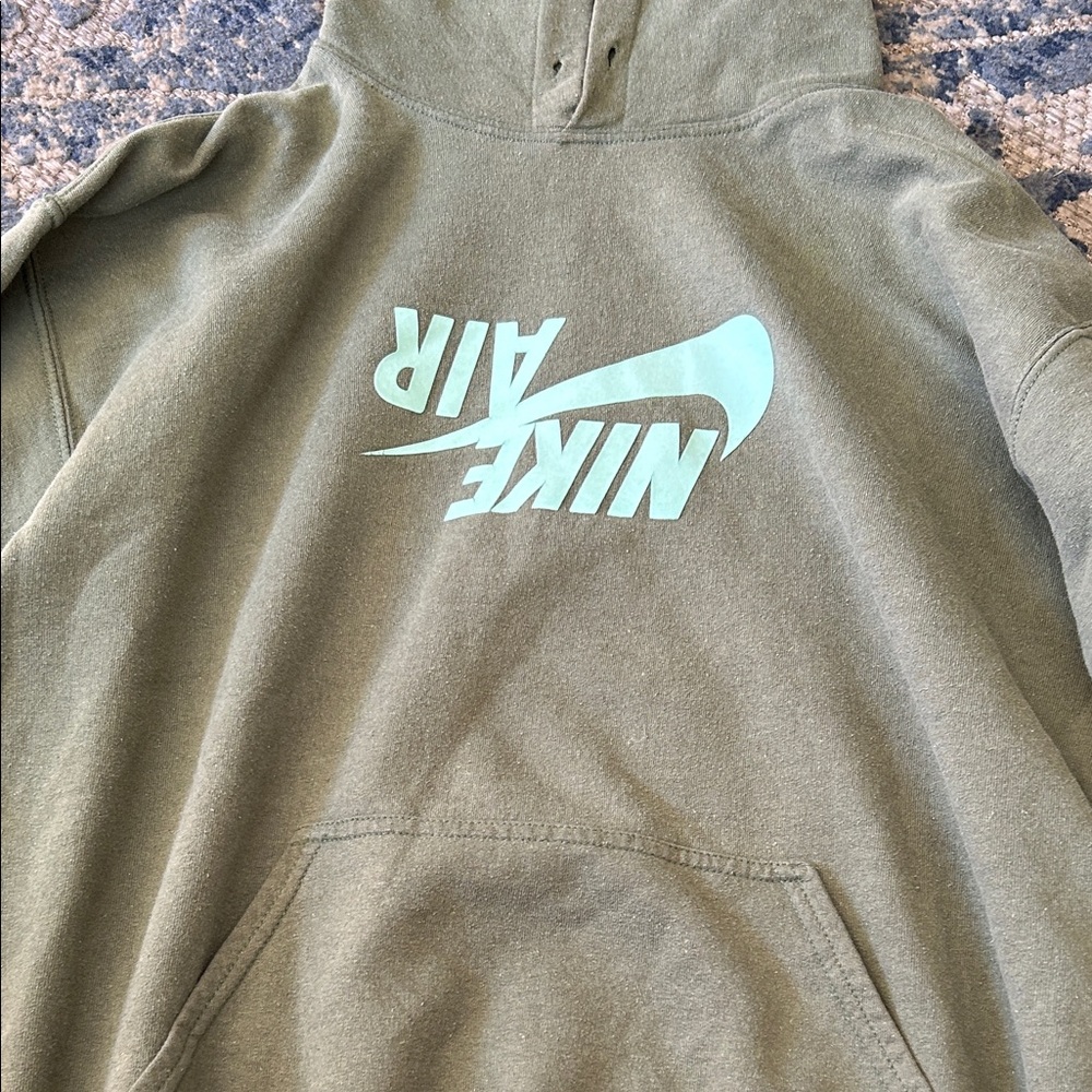 Nike Olive Green Hoodie with Mint Nike Air Logo
